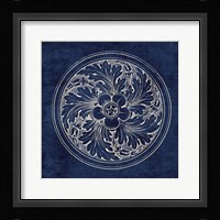 Rosette II Indigo Framed Print