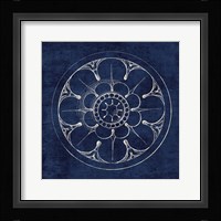 Rosette III Indigo Framed Print