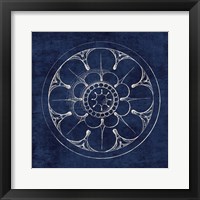 Rosette III Indigo Framed Print