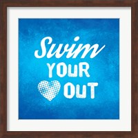 Swim Your Heart Out - Blue Vintage Fine Art Print