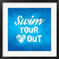 Swim Your Heart Out - Blue Vintage Fine Art Print