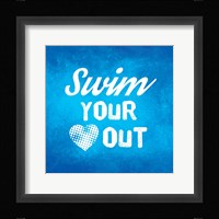 Swim Your Heart Out - Blue Vintage Fine Art Print