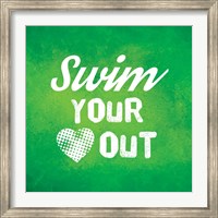 Swim Your Heart Out - Green Vintage Fine Art Print