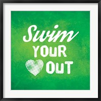 Swim Your Heart Out - Green Vintage Fine Art Print