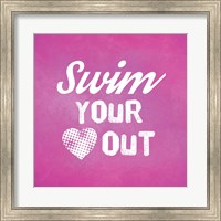 Swim Your Heart Out - Pink Vintage Fine Art Print