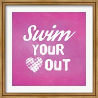 Swim Your Heart Out - Pink Vintage Fine Art Print