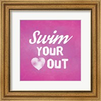 Swim Your Heart Out - Pink Vintage Fine Art Print