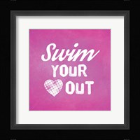 Swim Your Heart Out - Pink Vintage Fine Art Print