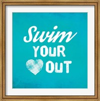 Swim Your Heart Out - Teal Vintage Fine Art Print