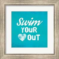 Swim Your Heart Out - Teal Vintage Fine Art Print