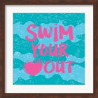 Swim Your Heart Out - Teal Pink Fine Art Print
