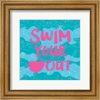 Swim Your Heart Out - Teal Pink Fine Art Print