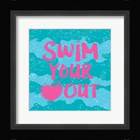 Swim Your Heart Out - Teal Pink Fine Art Print
