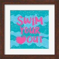 Swim Your Heart Out - Teal Pink Fine Art Print