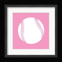 White Softball on Baby Pink Fine Art Print