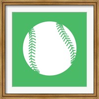 White Softball on Green Fine Art Print