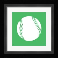 White Softball on Green Fine Art Print