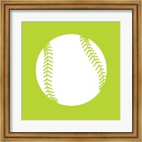 White Softball on Lime Fine Art Print
