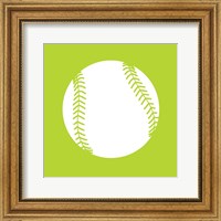 White Softball on Lime Fine Art Print