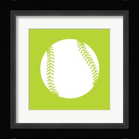 White Softball on Lime Fine Art Print