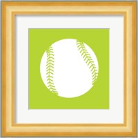 White Softball on Lime Fine Art Print