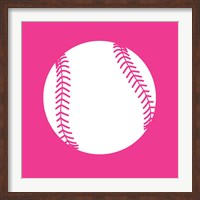 White Softball on Pink Fine Art Print