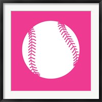 White Softball on Pink Fine Art Print