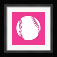 White Softball on Pink Fine Art Print