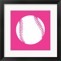 White Softball on Pink Fine Art Print