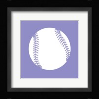 White Softball on Purple Fine Art Print