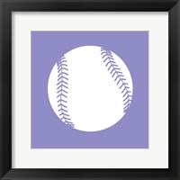 White Softball on Purple Fine Art Print