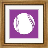 White Softball on Violet Fine Art Print