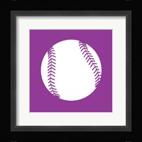 White Softball on Violet Fine Art Print