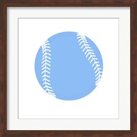 Blue Softball on White Fine Art Print
