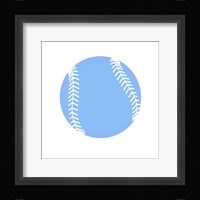 Blue Softball on White Fine Art Print