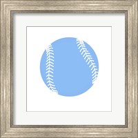 Blue Softball on White Fine Art Print