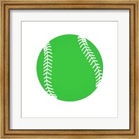 Green Softball on White Fine Art Print