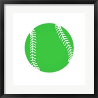 Green Softball on White Fine Art Print