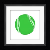 Green Softball on White Fine Art Print