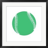 Pastel Green Softball on White Fine Art Print
