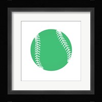 Pastel Green Softball on White Fine Art Print