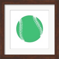 Pastel Green Softball on White Fine Art Print