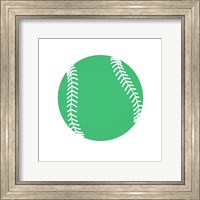 Pastel Green Softball on White Fine Art Print