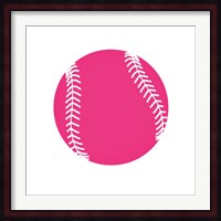 Pink Softball on White Fine Art Print