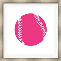 Pink Softball on White Fine Art Print