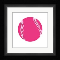 Pink Softball on White Fine Art Print