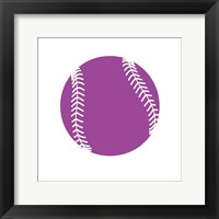 Violet Softball on White Fine Art Print