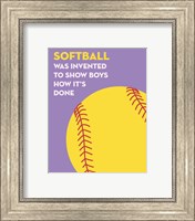 Softball Quote - Yellow on Purple Fine Art Print