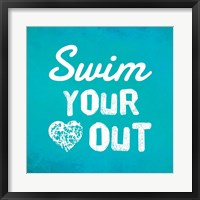 Swim Your Heart Out - Teal Fine Art Print