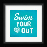 Swim Your Heart Out - Teal Fine Art Print